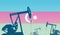 silhouette of oil pumps against flag of Azerbaijan. Extraction grade crude oil and gas. concept of oil fields and oil companies,