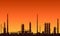 Silhouette of oil refinery or chemical plant