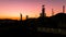 Silhouette of Oilâ€‹ refineryâ€‹ industryâ€‹ andâ€‹ petrochemical