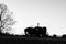 Silhouette of Old Tractor