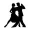 Silhouette of a pair of dancers, ballroom and sports dances