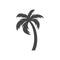 Silhouette palm tree, Palm tree icon on white