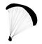 Silhouette of paraglide isolated on whit