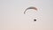 Silhouette of the Paramotor Tandem Gliding And Flying In The Air. Copy space