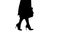 Silhouette Part body, beautiful female slender legs. girl holding a paper shopping bags.