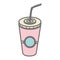 Silhouette pastel color milk shake drink