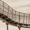 Silhouette of a Pedestrian Skywalk in S-shaped. Abstract Architecture in Amanohashidate View Land, Miyazu, Japan, Asia