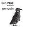Silhouette Penguin In Grunge Design Style Animal Icon
