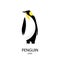The silhouette of penguin. Logo. Flat style. Vector illustration