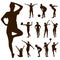 Silhouette people exercise design