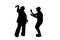 Silhouette of People Fighting or Arguing