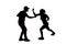 Silhouette of People Fighting or Arguing