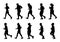 Silhouette people running on white background, Lifestyle man and women exercise  set