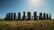 Silhouette Of People At Stonehenge: Unreal Engine 5 Nature-inspired Installations