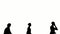 silhouette people walk on white background. silhouette black people walking communicate white screen