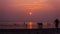 Silhouette of peoples at Bagan Lalang Beach during the sunset in the evening