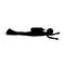 Silhouette of person diving design