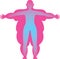 Silhouette of a person with excessive and normal body