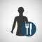 Silhouette person food icon design