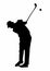 silhouette of a person playing golf