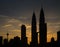 Silhouette of Petronas Twin Towers during Sunset