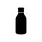 Silhouette of a pharmacy bottle for medicines and syrups on a white background.