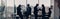 Silhouette photo of businesspeople during working day in modern meeting room