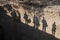 Silhouette of a photographer in the an ancient city