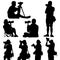 Silhouette of photographer vector