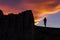 Silhouette photography of person on cliff