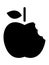 Silhouette picture of an Apple with a Bite