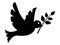 Silhouette picture of a Christian Symbol of Peace Pigeon