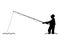 Silhouette picture of a fisherman