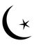 Silhouette picture of an Islam Moon and Crescent