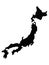 Silhouette picture of a Japanese Symbol of a Map of Japan