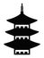 Silhouette picture of a Japanese Symbol of a Pagoda