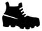 Silhouette picture of a rock climbing boot icon