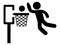 Silhouette picture of a slam dunk Icon