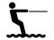 Silhouette picture of a water skier icon