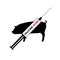 Silhouette of pig and syringe with swine flu vacci
