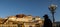 Silhouette of a pilgrim outside the potala palace