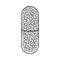 silhouette pill medical in capsule shape with granules inside