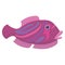 Silhouette of a pink aquarium fish. Flat cartoon icon for your design.