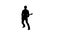 silhouette of a playing musician on a white background