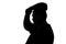 Silhouette of plump man wear a hat with a visor