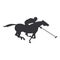 Silhouette of polo rider horse vector illustration