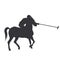 Silhouette of polo rider horse vector illustration