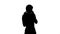 Silhouette Portrait of smiling business woman