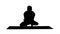 Silhouette Practicing Yoga exercises. Scale Pose - Tolasana