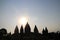 Silhouette of prambanan enshrine or temple